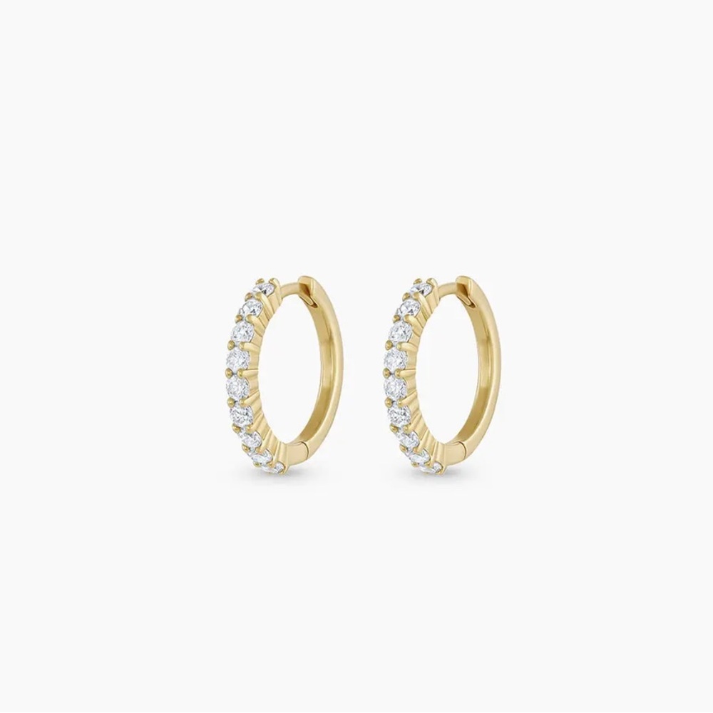 Gorjana 14k gold 11mm diamond pave huggies